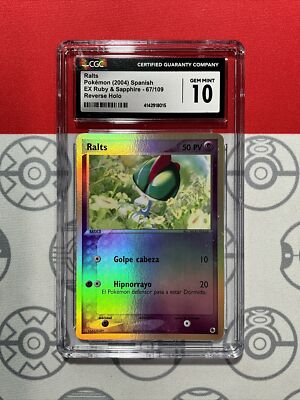 NEW CGC 10 GEM SPANISH Pokemon Ralts Reverse Holo Ex Ruby and Sapphire 67  8015 | eBay
