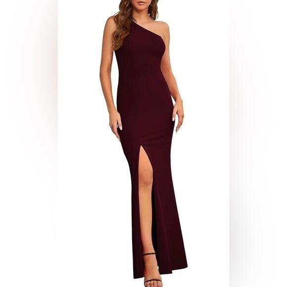 open lace back dress Mac Duggal Women's One Shoulder Rosette A Line Midi Dress with 3D Flower - Purple - Size 14 main image 0