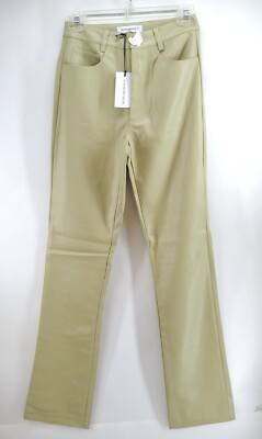 Veronica Beard Women's US 25 Carly Vegan Leather Kick-Flare Pant Green ($128)