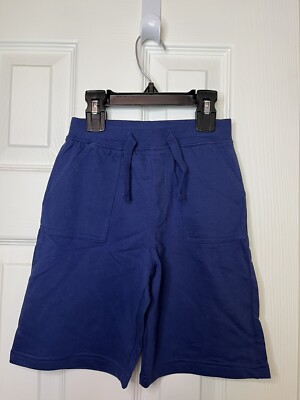 CR Sports Boy s Basic Pull-On Terry Pocket Shorts Navy Blue 100% Cotton Size 4