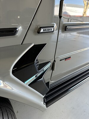 BRABUS Logo G-class 464 Silver/Black FENDER BADGE EMBLEM Set Of 2 Pcs genuine