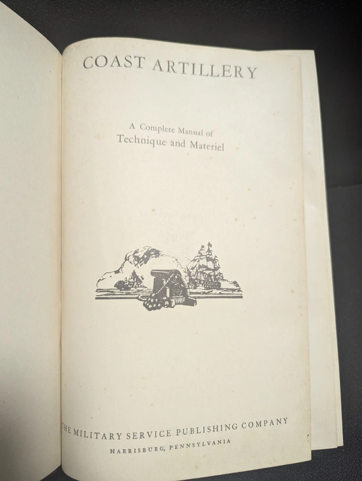 Original ORDNANCE GUÍA DE CAMPO ARTILLERÍA COSTERA SERVICIO MILITAR PUB CO. (1941) Foto 4 de 4