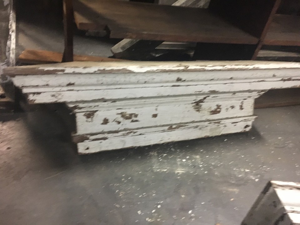c1870 victorian farm house window header pediment - heavy molding 40