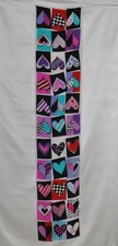 Bob Mackie Wearable Art Heart Print Oblong Silk Scarf  W/Gift Box--  Multi