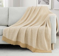 Heather Throw Blanket 60" X 80" Twin  Ultra Soft Reversible Yellow New & Sealed