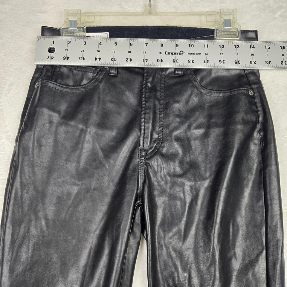 Gap Jeans 女式 26 黑色复古修身高腰牛仔裤人造皮革 — 第 3/4 张图片