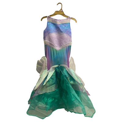 Disguise Girl's Disney Little Mermaid Premium Satin Scale Print Costume Gown (S
