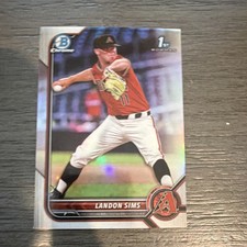 Topps 2022 Bowman Draft Chrome 1st Bowman Landon Sims #BDC-72 Angels