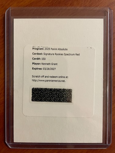 2025 Panini Absolute Kenneth Grant Base (RAW)