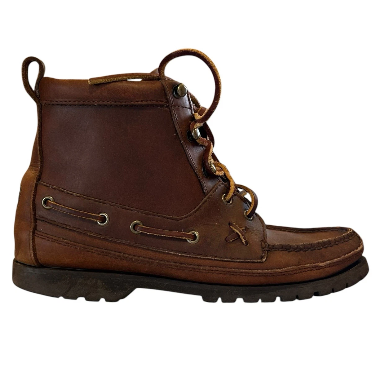 Ralph Lauren Dark Brown Leather Moc Toe Lace-Up Boots Size 9D Ralph Lauren Men main image 3