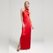 HALSTON YULIA GOWN IN CRUSHED SATIN, Size 6, $845