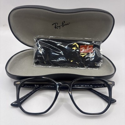 Ray Ban RB7151 2000  Black Square Eyeglasses 52-19 145