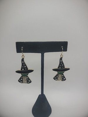New Bijoux Bar Earrings Pieced Hook Drop Dangle Witch Hat  Jewelry Costume