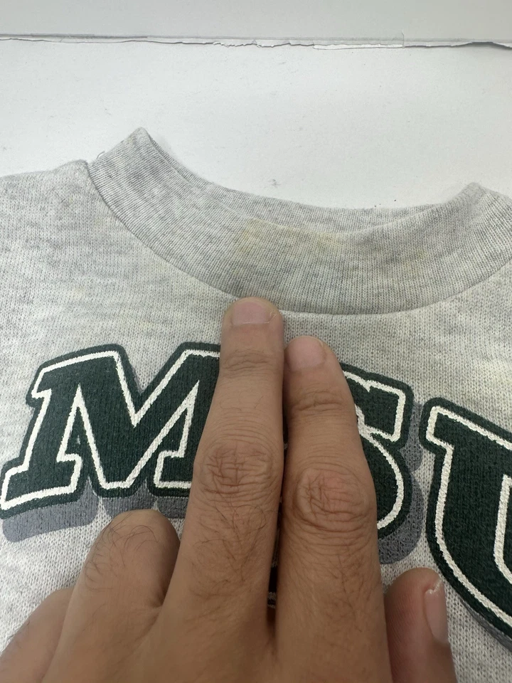 Sudadera De Colección Piel De Conejo MSU Niño Pequeño 12M Gris Hecha en EE. UU. Foto 4 de 4