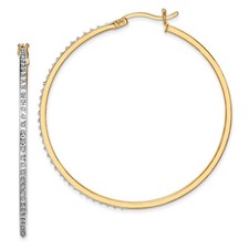 Silver Gold-plated Diamond Mystique Diamond Dust/Accent Hoop Earrings