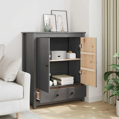 Buffet Armoire Latérale Rangement Salon Marron Miel Bois Massif de Pin vidaXL - Photo 1/2