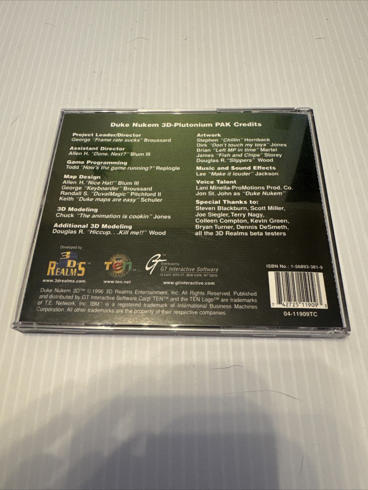 Duke Nukem 3D: Plutonium Pak (PC CD-ROM) – Expansion Pack – 1996