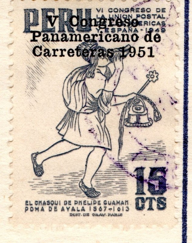 Pan-American Highways Congress Perú 1951, Overprinted gray.