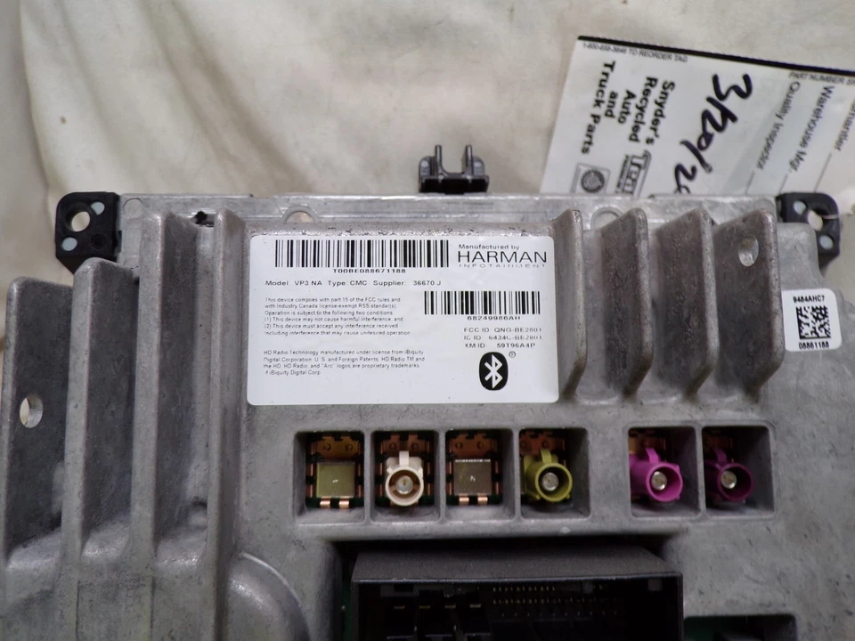 Pantalla de visualización de radio 13 14 15 16 17 18 Ram Jeep Cherokee VP3 68249986AH B50 Foto 4 de 4
