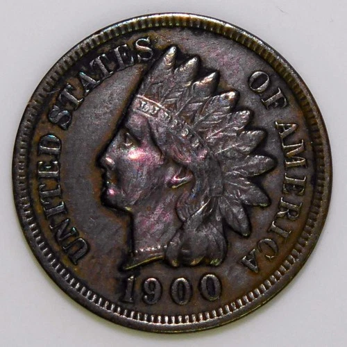 1900 Indian Head Cent US 1c Penny XF k320