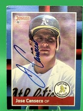 Jose Canseco Autographed 1988  Donruss Oakland Athletics