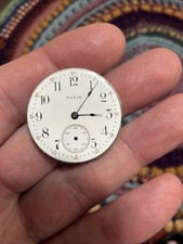 Antiguo movimiento de reloj de bolsillo Elgin 29,5 mm 15J 0s para damas para piezas o reparación