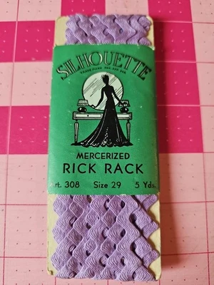 Vintage Silhouette Cotton 5 Yards Medium RICK RACK Trim Lavendar Purple EACH - Image 1 of 2