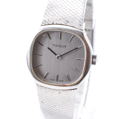 #ad TISSOT Hand Winding Watch Silver women Watch w 10225 $99.99