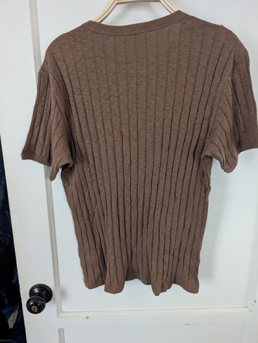 Buck Mason Mens Ribbed 100% Cotton Pocket Top Medium New! Brown Yuma - Picture 4 of 4