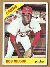 BOB GIBSON  1966 Topps Card #320 St. Louis Cardinals HOF Very Good