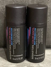 SEBASTIAN COLOR IGNITE MULTI TONE SHAMPOO - TRAVEL SIZE 1.7 OZ - NEW - 2 PACK!!!