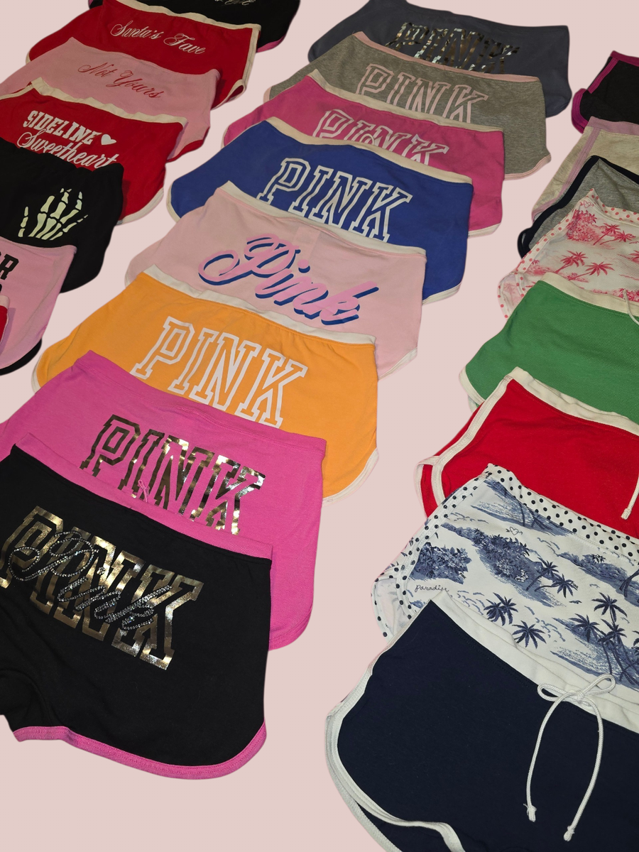 Victoria's Secret Pink Dorm Boyshort Panty Red Blue Green XS S M L