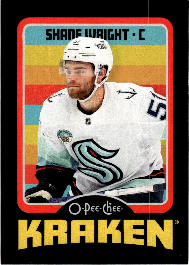 2024-25 O-Pee-Chee Retro Black Border Shane Wright /100 Seattle Kraken #188