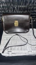 Ungaro borsa a tracolla donna pelle marrone, chiusura a scatto oro,Made in Italy
