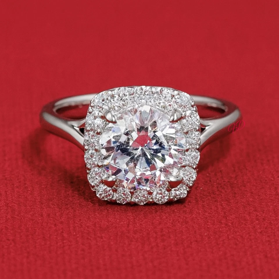 Rundschliff Diamant Ring 14k Weißgold 1,25 Ct IGI Lab Grown Größe 6 7 Verlobung - Bild 3 von 4