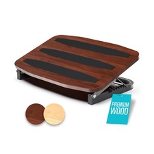 Adjustable Under Desk Foot Stool - Ergonomic Foot Rest with 7 Angles - Walnut