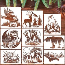 Animal Wood Burning Stencils for Painting 12  Deer Stencils Horse Stencil Bear