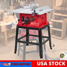 10" 5000RPM Portable Table Saw 15 Amp Woodworking Saw With Stand & Push Stick
