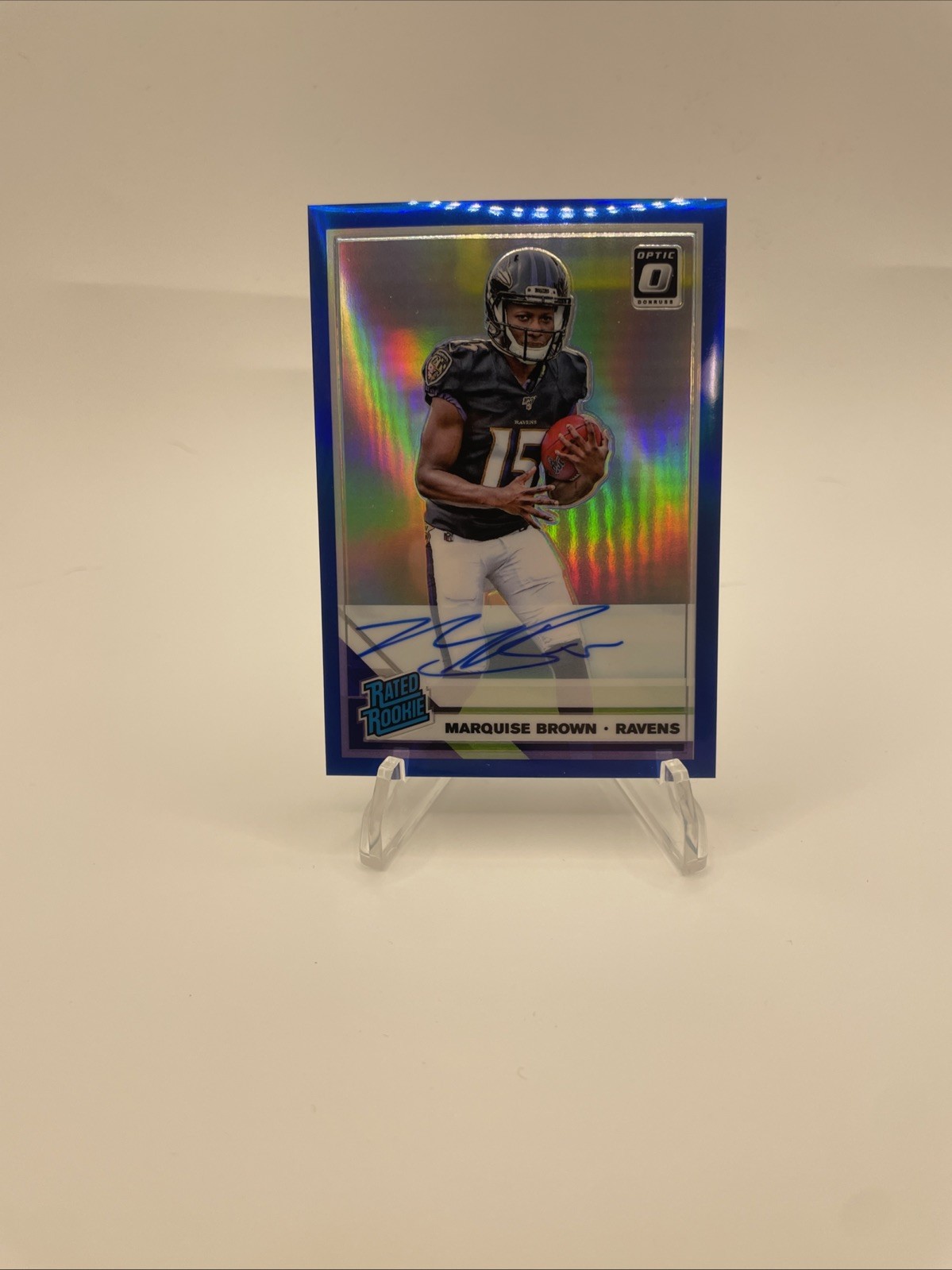 2019 Panini Donruss Optic Marquise Brown Blue Autograph #162 72/75