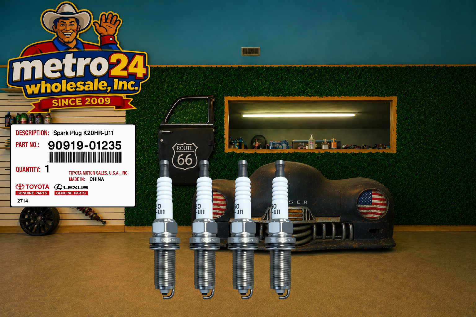 4 Genuine Toyota 03-16 Spark Plug K20HR-U11 90919-01235 same as dealer