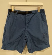 UNIQLO Men's Geared Utility Cargo Shorts Blue Belt 7" Inseam Size Medium