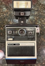 1970s Vintage Kodak EK4 Instant Camera With Flash Accessory -Untested As is