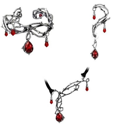 Alchemy Gothic PASSION collection. Earwrap, Bracelet, Choker (E389, A80, P530)