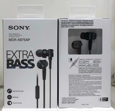 For SONY MDR-XB75AP Bass Booster In-Ear Headphones with In-Line Mic Black