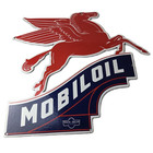 Vintage Mobil Gasoline Sign - Pegasus Motor Oil Gas Pump Porcelain Large Sign