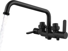 Laundry Utility Sink Faucet Wall Mounted Laundry Tub Faucet 3 Inch Center Black