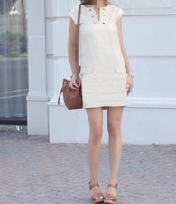 Nwt JCrew linen shift dress with grommets Marine Salt $138 2T F5900 