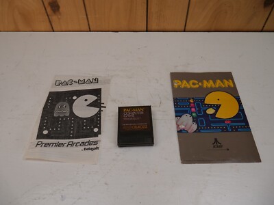 PACMAN cartridge with manual -Atari 400 800 XL/XE XEGS- 1982 cxl4022 nice manual