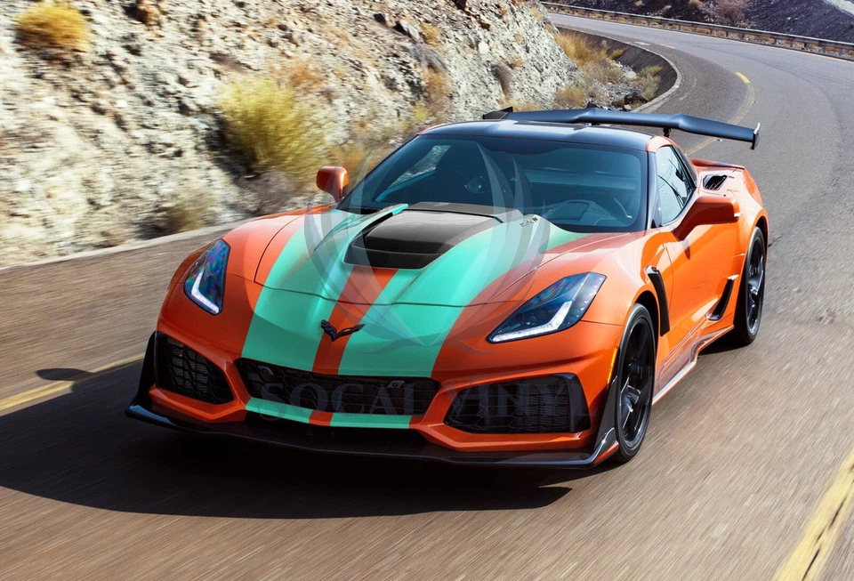 Envoltura de vinilo de rayas de carreras de color brillante para Chevy Corvette pegatina 10 pies/20 pies Foto 4 de 4