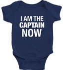 I am the Captain Now Baby Bodysuit Romper Infant Babysuits Raglan Babies Clothes